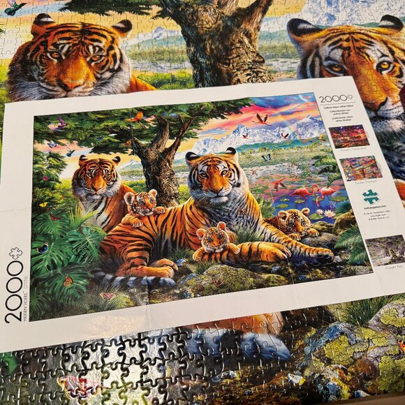 Buffalo Games Hidden Tigers 2000 Piece Jigsaw Puzzle Complete Colorful - Picture 8 of 8